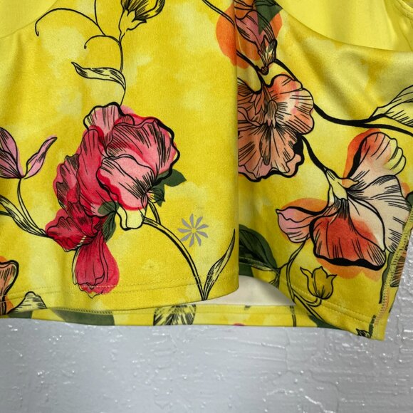 Athleta Women XXS Iris Floral Yellow Conscious Crop Bra D-DD Athleisure Workout - Picture 5 of 8